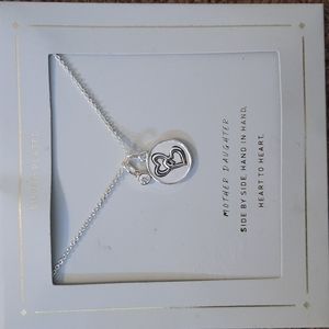 Mother Daughter silver plated necklace